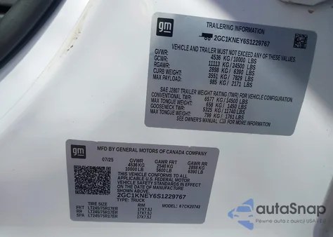 2025 Chevrolet Silverado 2500Hd 4Wd Standard Bed Lt из США, поврежденный, VIN 2GC1KNEY6S1229767